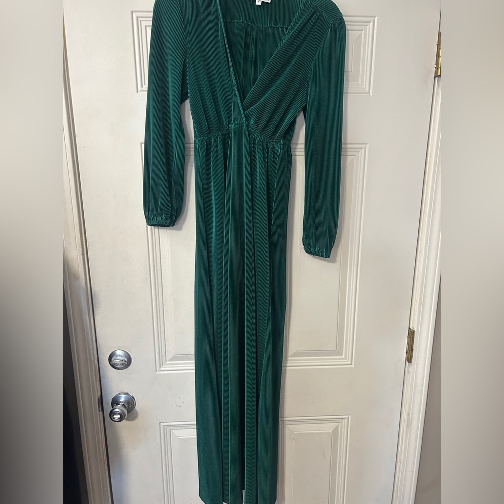 Elegant Green Long Sleeve Dress